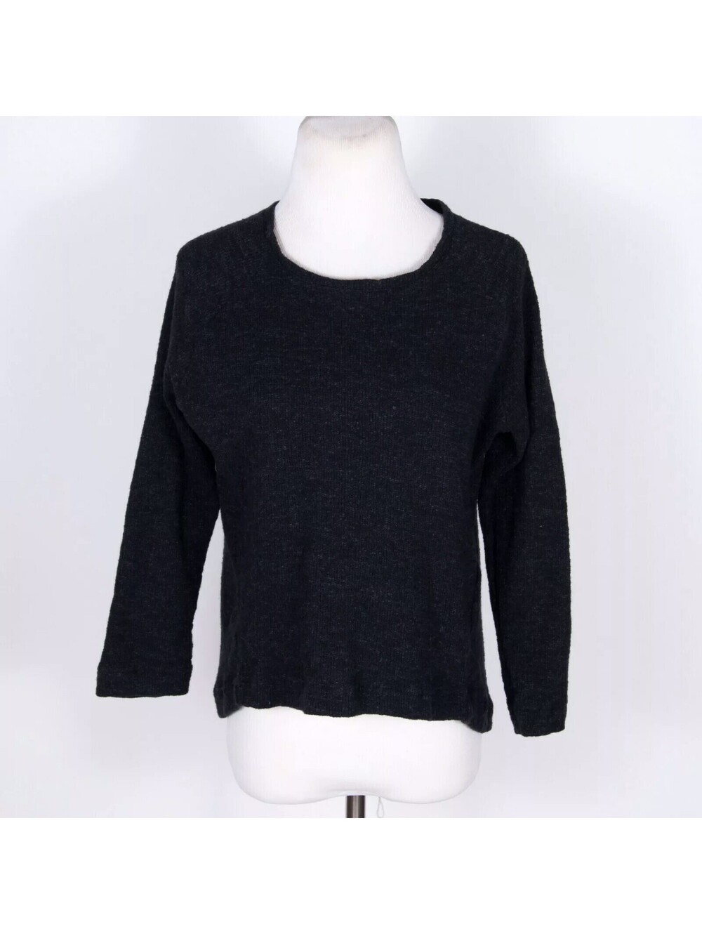 Masscob Dark Gray Wool/Cotton Pullover Sweater Small